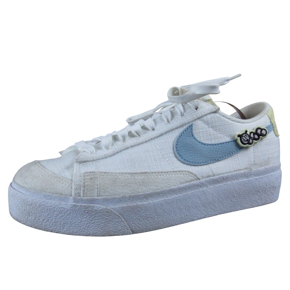 Nike Blazer Low Platform Next Nature Air Sprung Womens White Blue Size 8 Casual